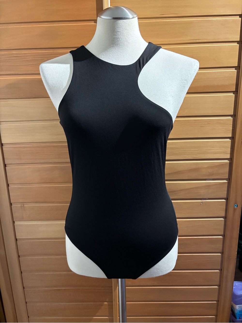 NWT by Dynamite Black Sleeveless High-Neck Bodysuit
